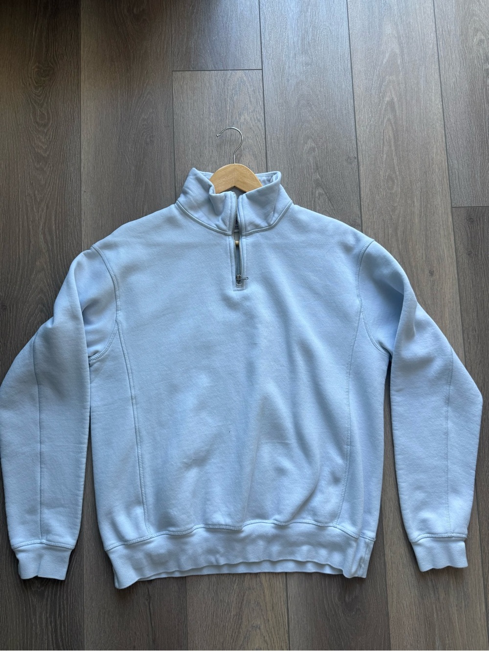 Zara Men's Light Blue Quarter-Zip Pullover